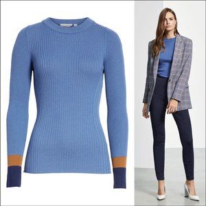 New Hugo Boss Fadeline superfine merino wool fitted knit flare sleeve sweater